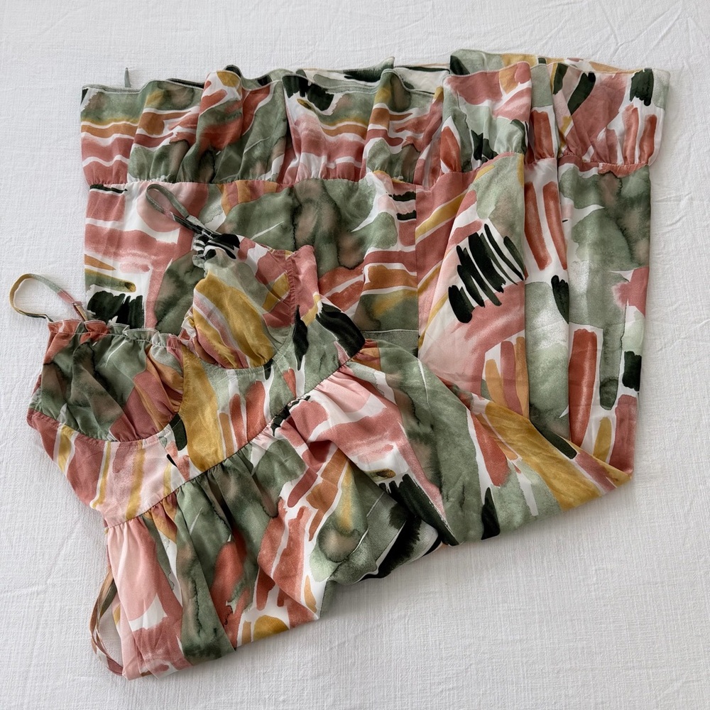 Simplee Abstract Print Midi Dress